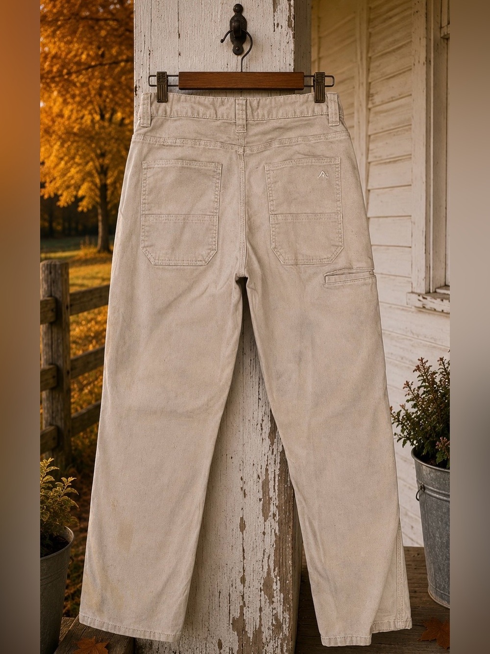 Ridgecut Toughwear Mens 32x30 Tan Canvas Carpenter Utility Work Pants